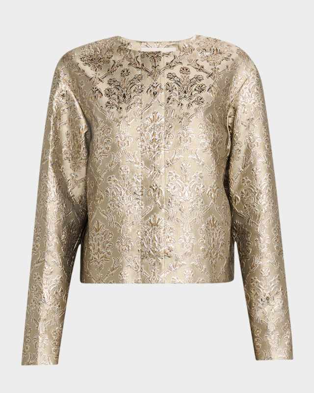 Boxy Metallic Jacquard Jacket